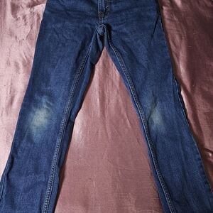 Boys' Levi's Dark Blue Skinny Jeans with Knee Fading